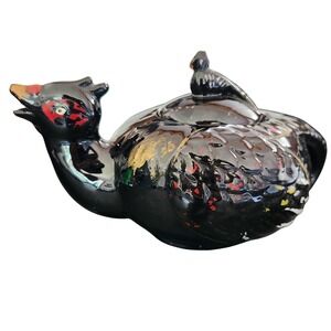 Japanese‎ vintage chicken teapot 1950s pottery